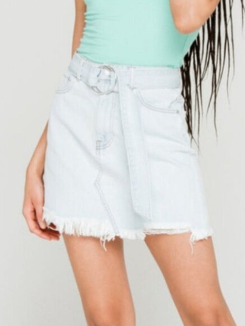Collective Self Belt Womens Denim Skirt